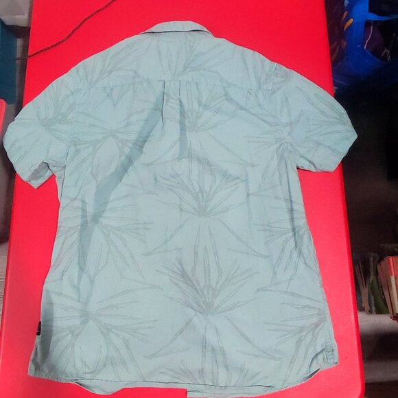 Tony Hawk short sleeve button down shirt muted turquoise men's size L - Picture 3 of 7